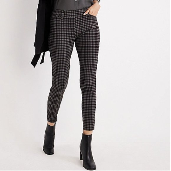 Lark + Gray Stretch Ponte Pants Windowpane Print Black/Gray SZ Medium NEW - Picture 2 of 15